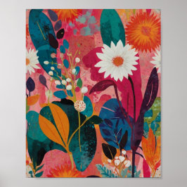 Wunderschönes, pulsierendes Blumenposter Poster