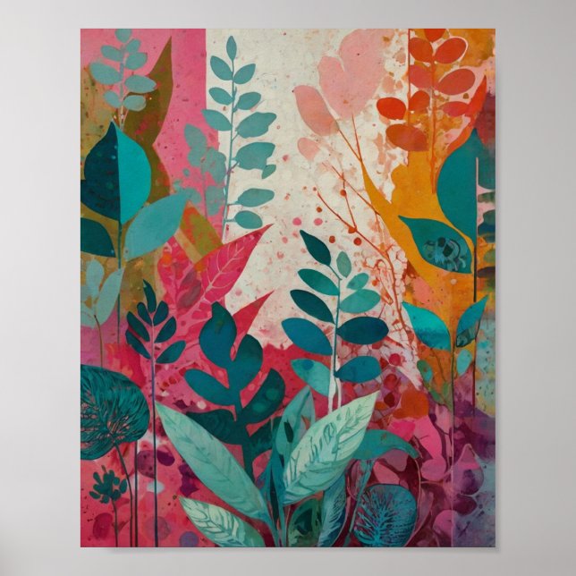 Wunderschönes, pulsierendes Blumenposter Poster (Vorne)