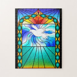 Wunderschönes Puzzle mit festgeklemmtem Glas