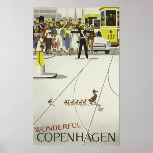 Wunderschönes Reiseplakat von Kopenhagen Dänemark Poster