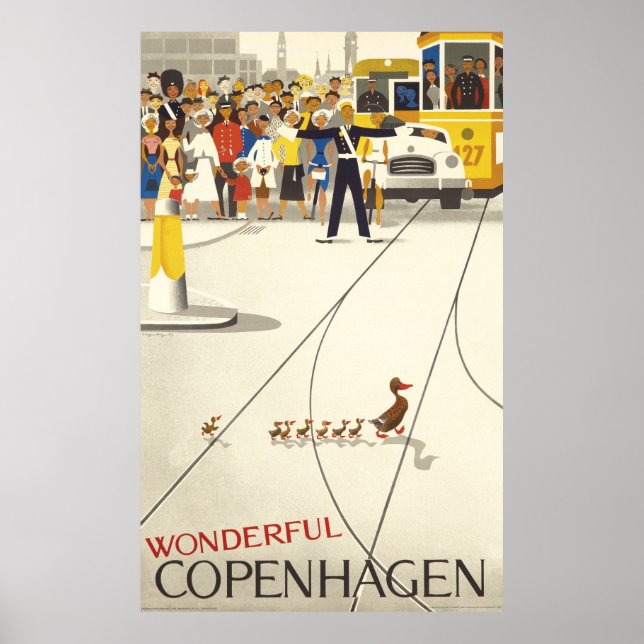 Wunderschönes Reiseplakat von Kopenhagen Poster (Vorne)