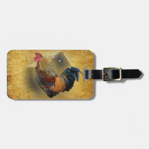 Wunderschönes Rooster und rustikales Hühnercoop Gepäckanhänger