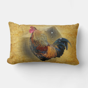 Wunderschönes Rooster und rustikales Hühnercoop Lendenkissen