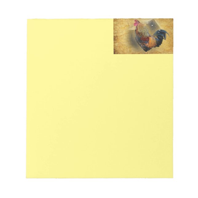 Wunderschönes Rooster und rustikales Hühnercoop Notizblock (Vorderseite)