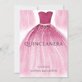 Wunderschönes Rosa Quinceanera Dress Gown Party Einladung