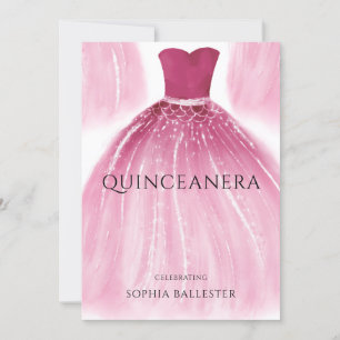 Wunderschönes Rosa Quinceanera Dress Gown Party Einladung