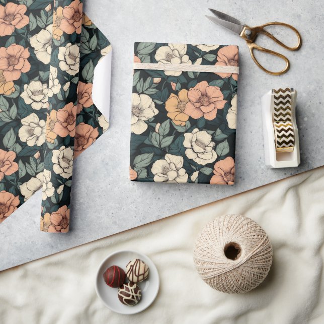 Wunderschönes Rose Blume Zielverpackungspapier Geschenkpapier (Kunsthandwerk)