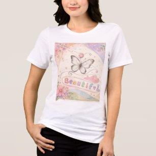 Wunderschönes Schmetterling-Shirt Pastellfarbene Tri-Blend Shirt