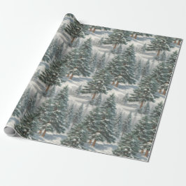 Wunderschönes Schneekiefer-Pine-Tree-Umschlagpapie Geschenkpapier