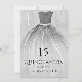 Wunderschönes Silver Mermaid Dress Quinceanera Par Einladung