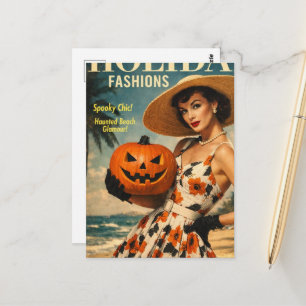 Wunderschönes Summerween Mode Model Postkarte