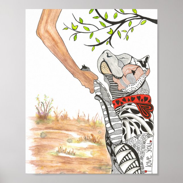 Wunderschönes und farbenfrohes Pit Bull Poster - 8 (Vorne)