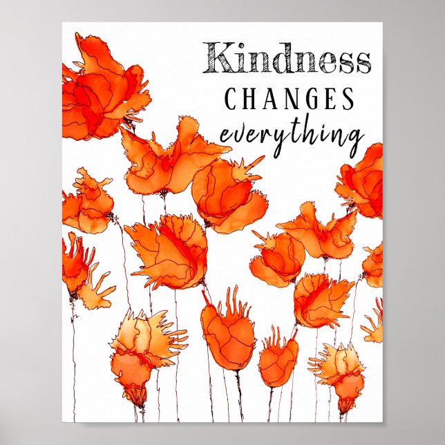 Wunderschönes und farbenfrohes Poppies Poster 8X10 (Vorne)