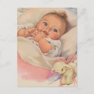 Wunderschönes vintage lächelndes Baby Postkarte