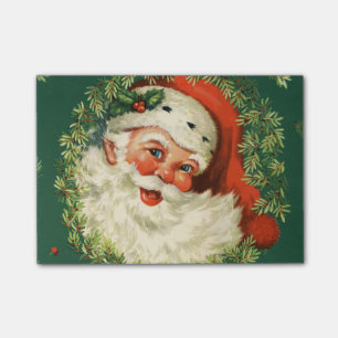 Wunderschönes Vintage-Weihnachtsmann-Bild Post-it Klebezettel