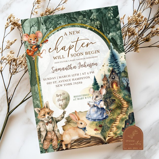 Wunderschönes Waldbuch Kinderdusche Einladung (Von Creator hochgeladen)