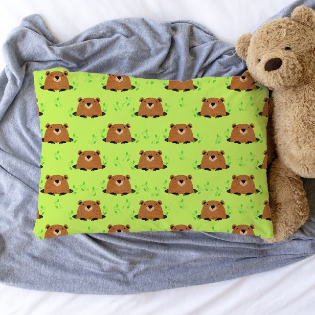 Wunderschönes Waldgrundmuster Kissenbezug (Super Cute Groundhog Pattern Pillowcase)