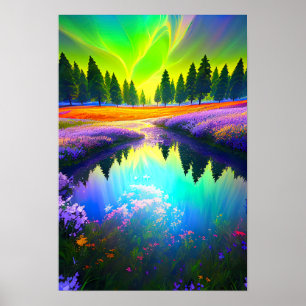 Wunderschönes Wasser, geheimnisvoller See Poster