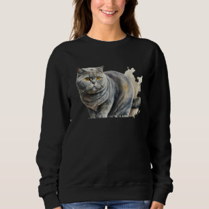 Wunderschönes Wasserfarbenporträt der Britisch Kur Sweatshirt