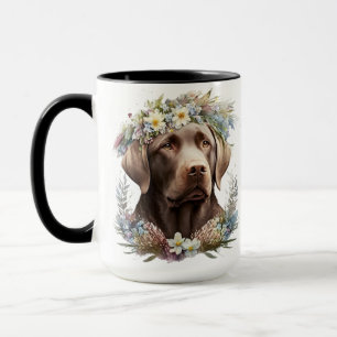 WUNDERSCHÖNES WATERCOLOR CHOCOLATE LABRADOR RETRIE TASSE