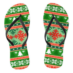 Wunderschönes Weihnachtsgeschenk-Strick-Hintergru Flip Flops