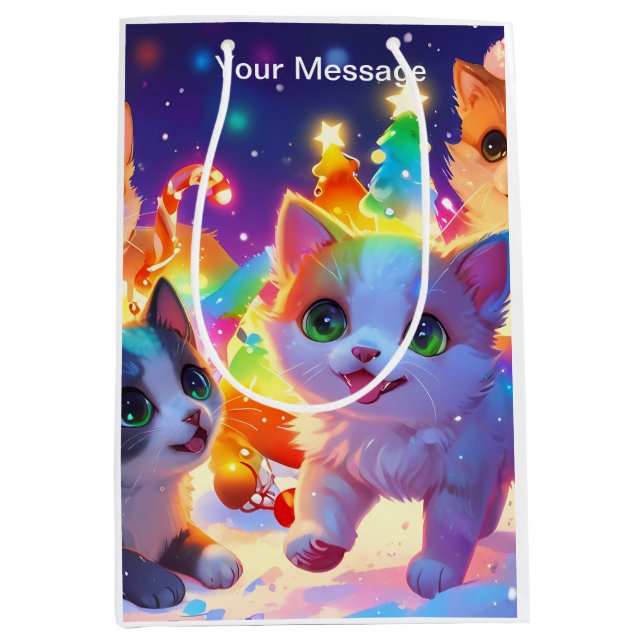 Wunderschönes Weihnachtsglühen Mittlere Geschenktüte (Vorderseite)