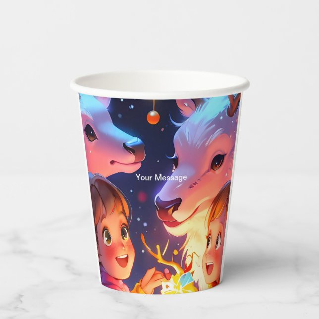 Wunderschönes Weihnachtsglühen Pappbecher (Rückseite)