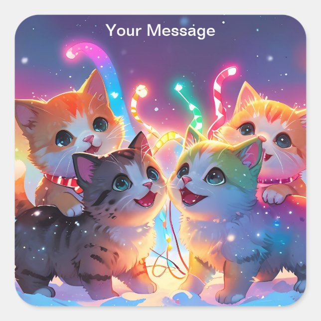 Wunderschönes Weihnachtsglühen Quadratischer Aufkleber (Vorderseite)