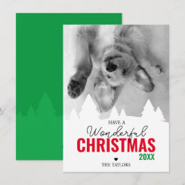 Wunderschönes Weihnachtsgrün-Foto Feiertagskarte