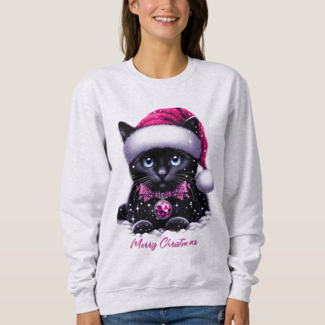 Wunderschönes Weihnachtskätzchen Sweatshirt (Vorderseite)