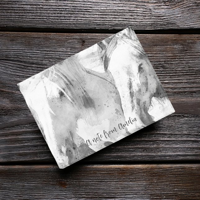 Wunderschönes Weiße Pferd Personalisiert Post-it Klebezettel (Von Creator hochgeladen)