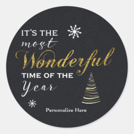 WUNDERSCHÖNSTE TIME Gold Foil Card Holiday Sticker