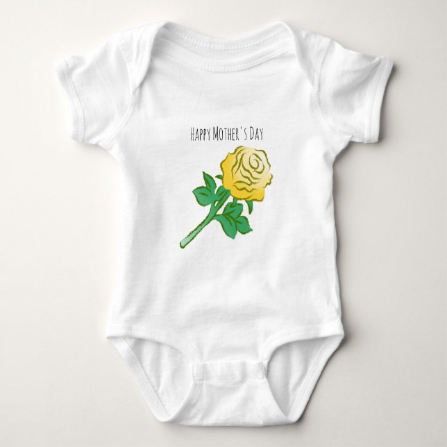 Wundervolle gelbe Rose Baby Strampler (Vorderseite)