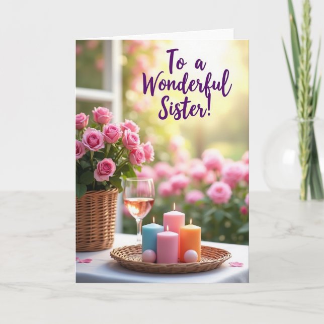 Wundervolle Schwester Florale Karte (Vorderseite)