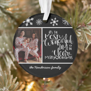 Wundervolle Zeit des Jahres Foto Modern Schwarz Sc Ornament