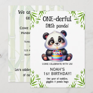 Wundervoller süßer Panda 1. Geburtstagseinladung  Einladung