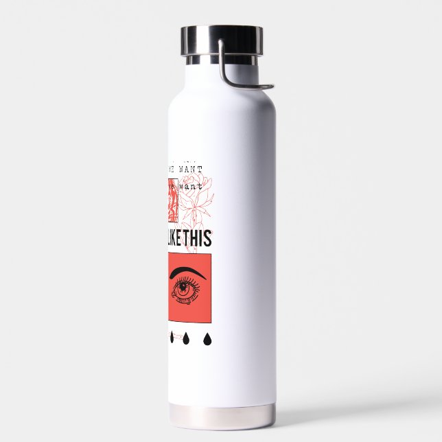 WUNDERVOLLES BLUMEN- UND AUGEN-DESIGN TRINKFLASCHE (Links)