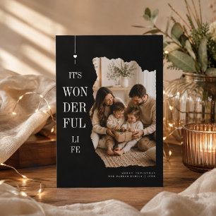 Wundervolles Leben zerrissene Kante Familienweihna Feiertagskarte