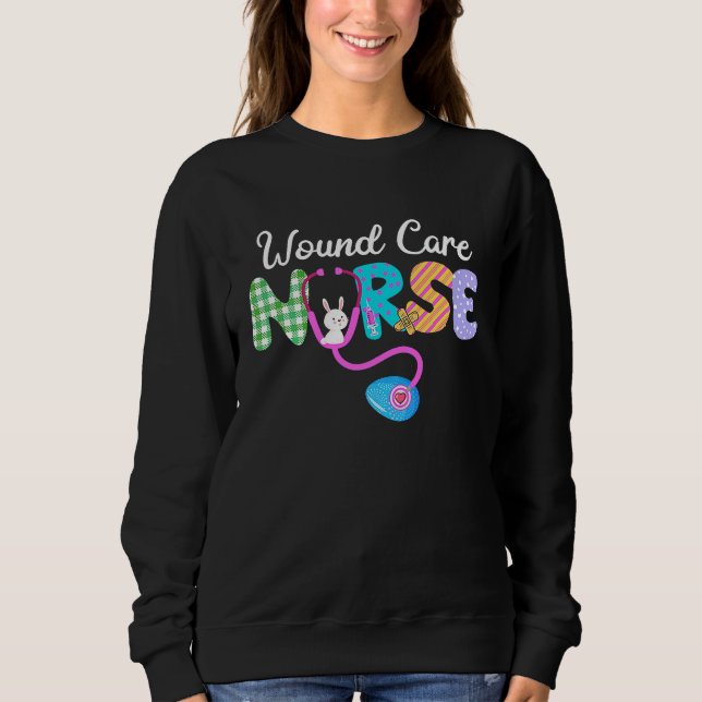 Wundpflegekrankenschwester Kariert Liebe Stethosko Sweatshirt (Vorderseite)