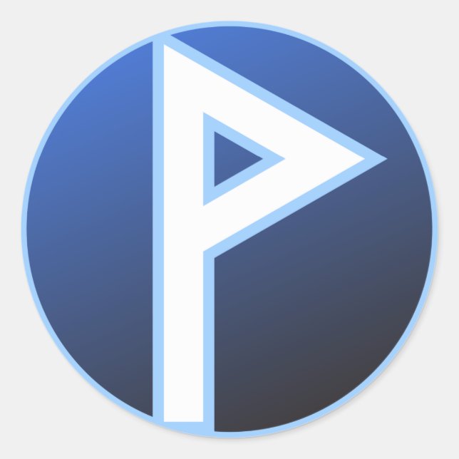 Wunjo Wynn Rune Runder Aufkleber (Vorderseite)