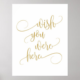 Wünsch dir, du wärst hier Hochzeit Gedenktisch Sch Poster