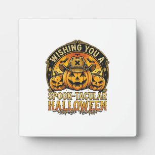 Wünsch dir ein spook-tastisches Halloween-Kürbis-C Fotoplatte