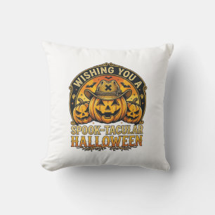 Wünsch dir ein spook-tastisches Halloween-Kürbis-C Kissen