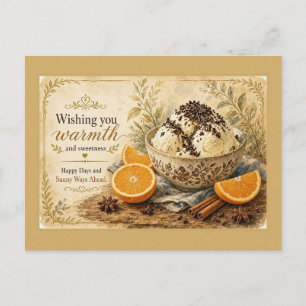 Wünsch dir Wärme Vintage-Eiscreme-Postkarte Postkarte