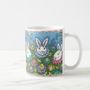 WUNSCH EASTER EGG GARTEN, BUNNY RABBIT BLUME KAFFEETASSE
