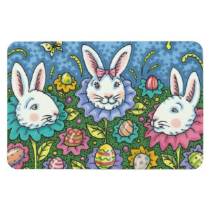 WUNSCH EASTER EGG GARTEN, BUNNY RABBIT BLUME MAGNET