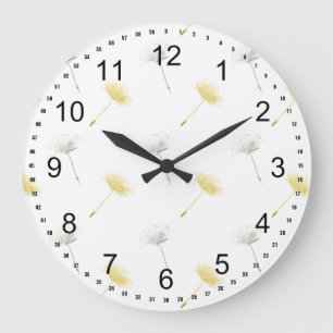 Wunsch-Löwenzahn-Blumen Große Wanduhr