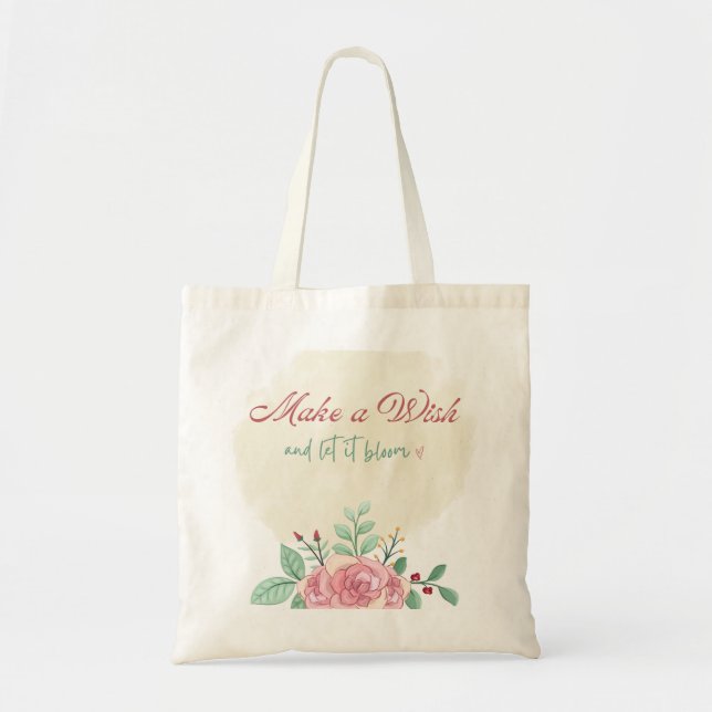 Wunsch-Tasche | Florale Geschenktasche Tragetasche (Vorne)