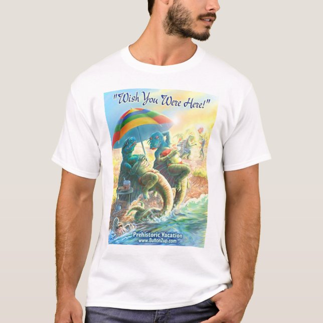Wunsch waren Sie hier Dinosaurier-Ferien T-Shirt (Vorderseite)