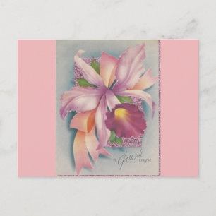 Wunsch zur Genesung mit Orchidee im Vintage-Stil Postkarte